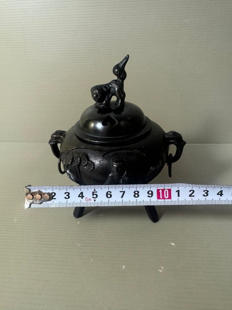 2405 銅製　三足　獅子　香炉