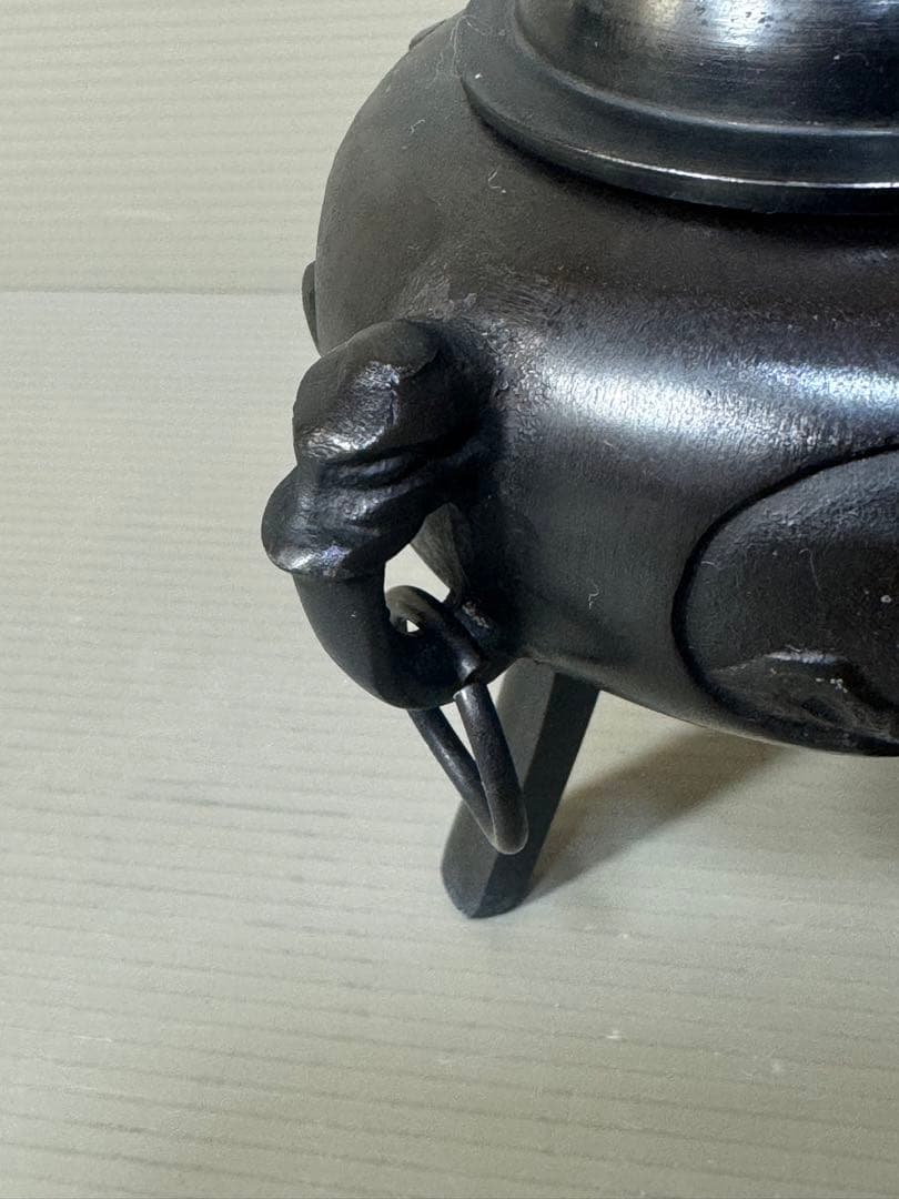 2405 銅製　三足　獅子　香炉