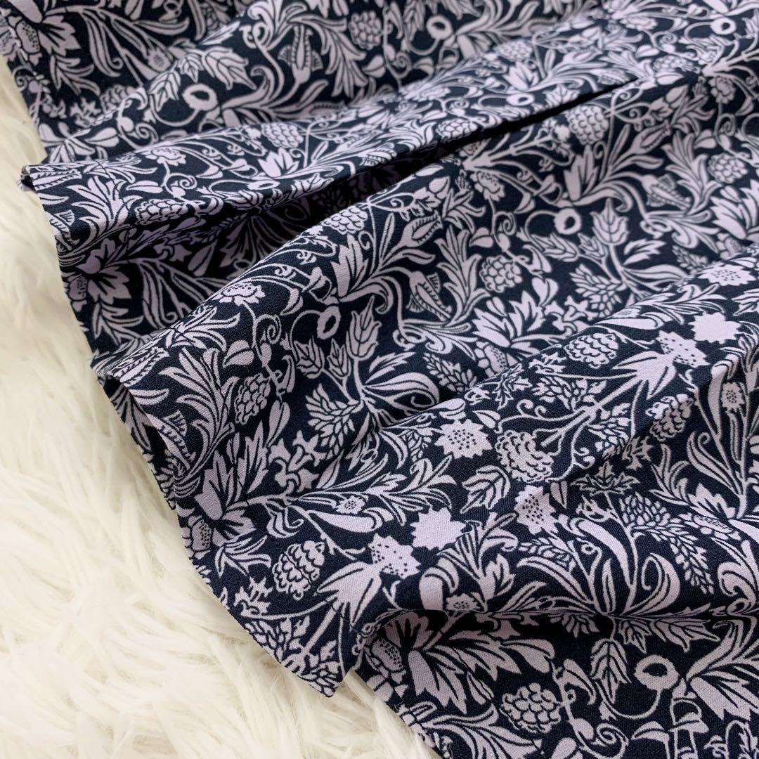 【大きいサイズ】 レリアン タック ガウチョ パンツ ワイド 13 花 フラワー