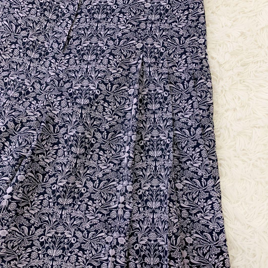 【大きいサイズ】 レリアン タック ガウチョ パンツ ワイド 13 花 フラワー