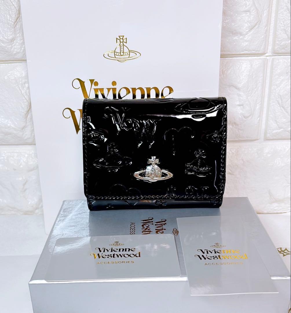 【新作✨️】柄付き Vivienne Westwood 3つ折り財布 エナメル