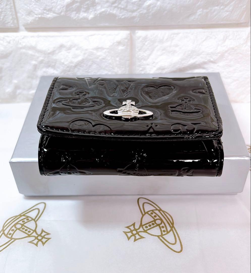 【新作✨️】柄付き Vivienne Westwood 3つ折り財布 エナメル