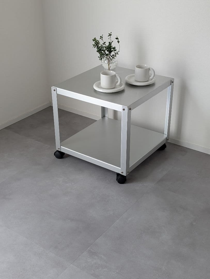 2000's 廃盤/無印良品 アルミサイドテーブルワゴン 鈴木敏彦デザイン