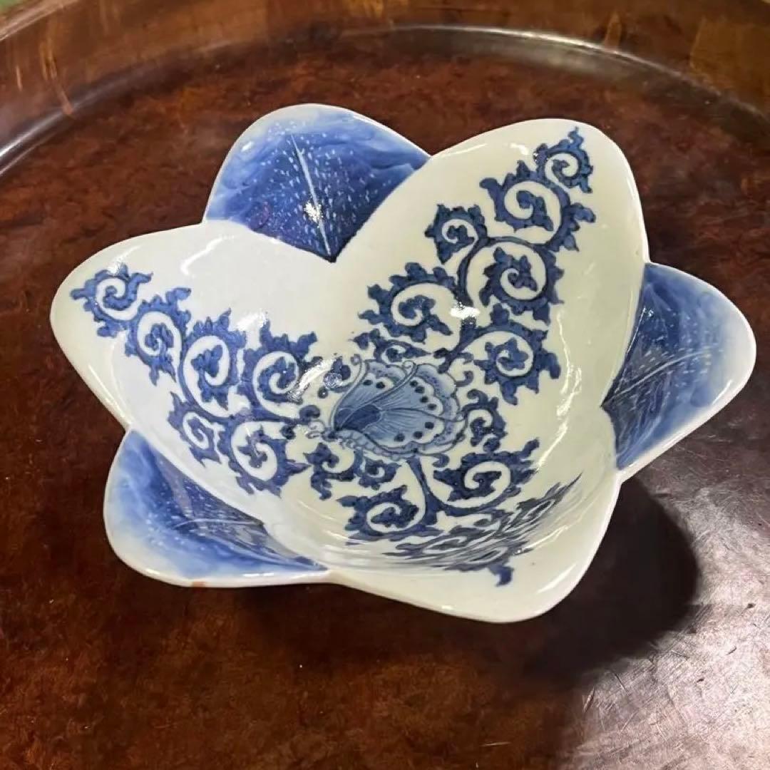 古伊万里　蝶　唐草　無傷完品　蛸唐草　花唐草　藍九谷　柿右衛門　染付