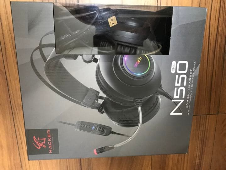 ゲーミング　ハッカーN550 RGB LED 有線オーバーイヤーヘッドホン