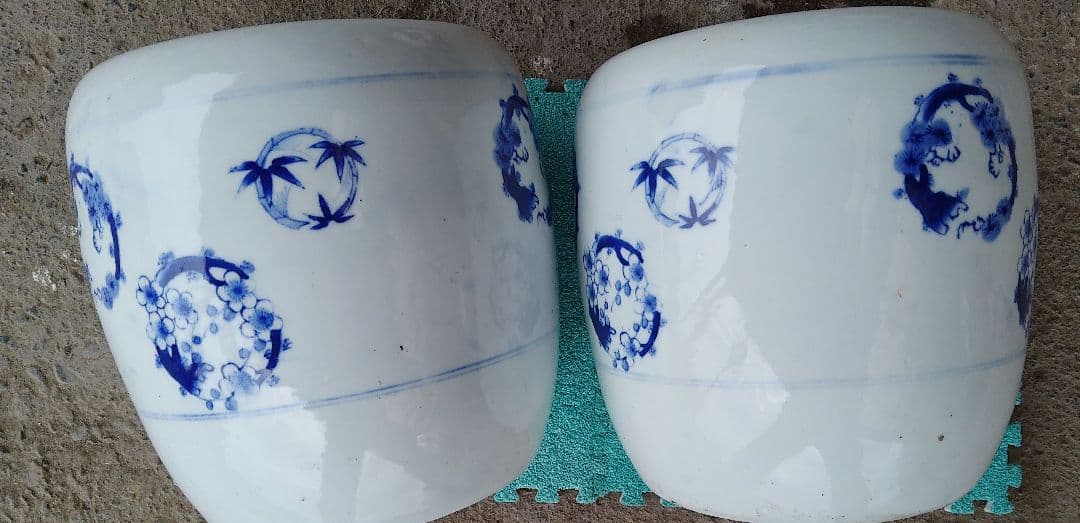 陶器 火鉢 2個セット２個セット　伊万里焼？　☆　古伊万里　レトロ　焼物　瀬戸物