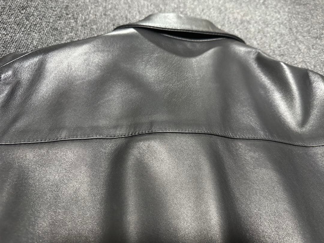 CINQUANTA チンクアンタ ナッパレザー 襟付 シングルライダース黒44