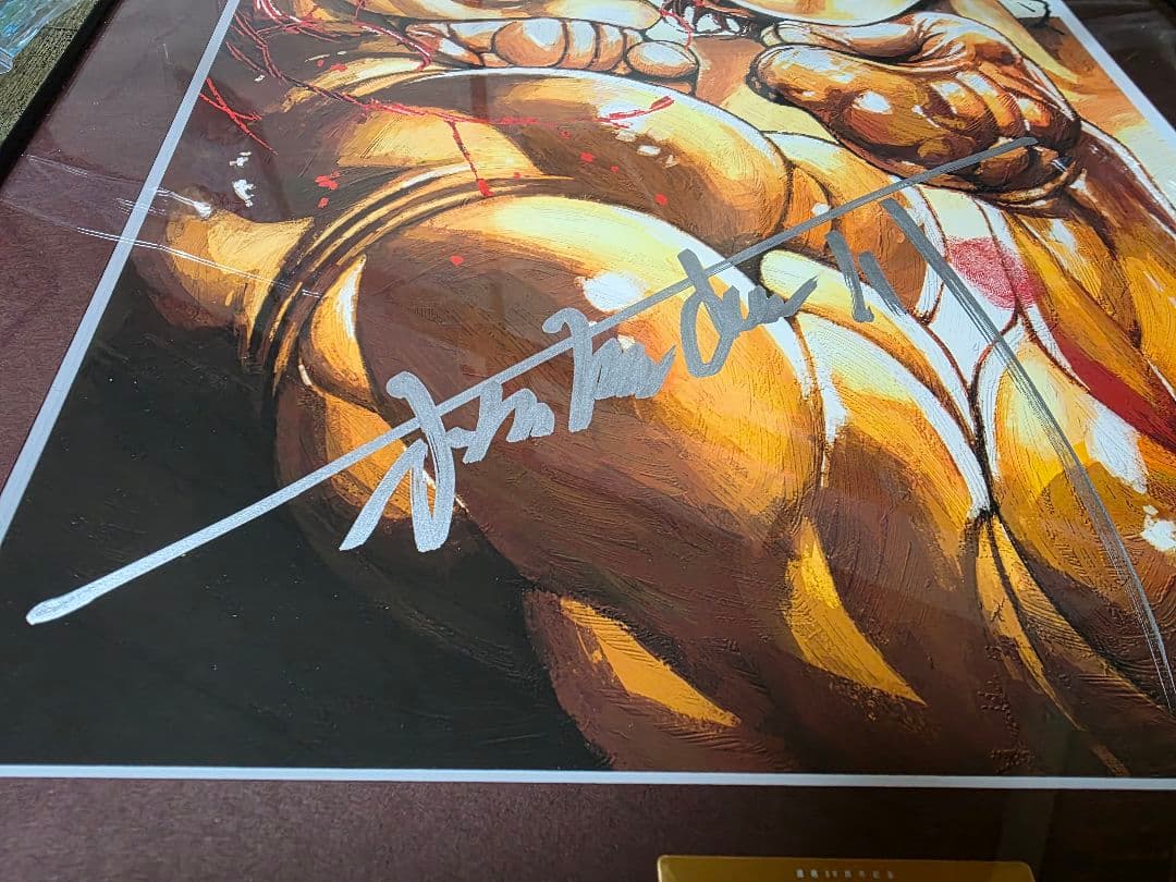 地上最強刃牙展ッ！高級複製原画 板垣恵介先生直筆サイン&拇印入り