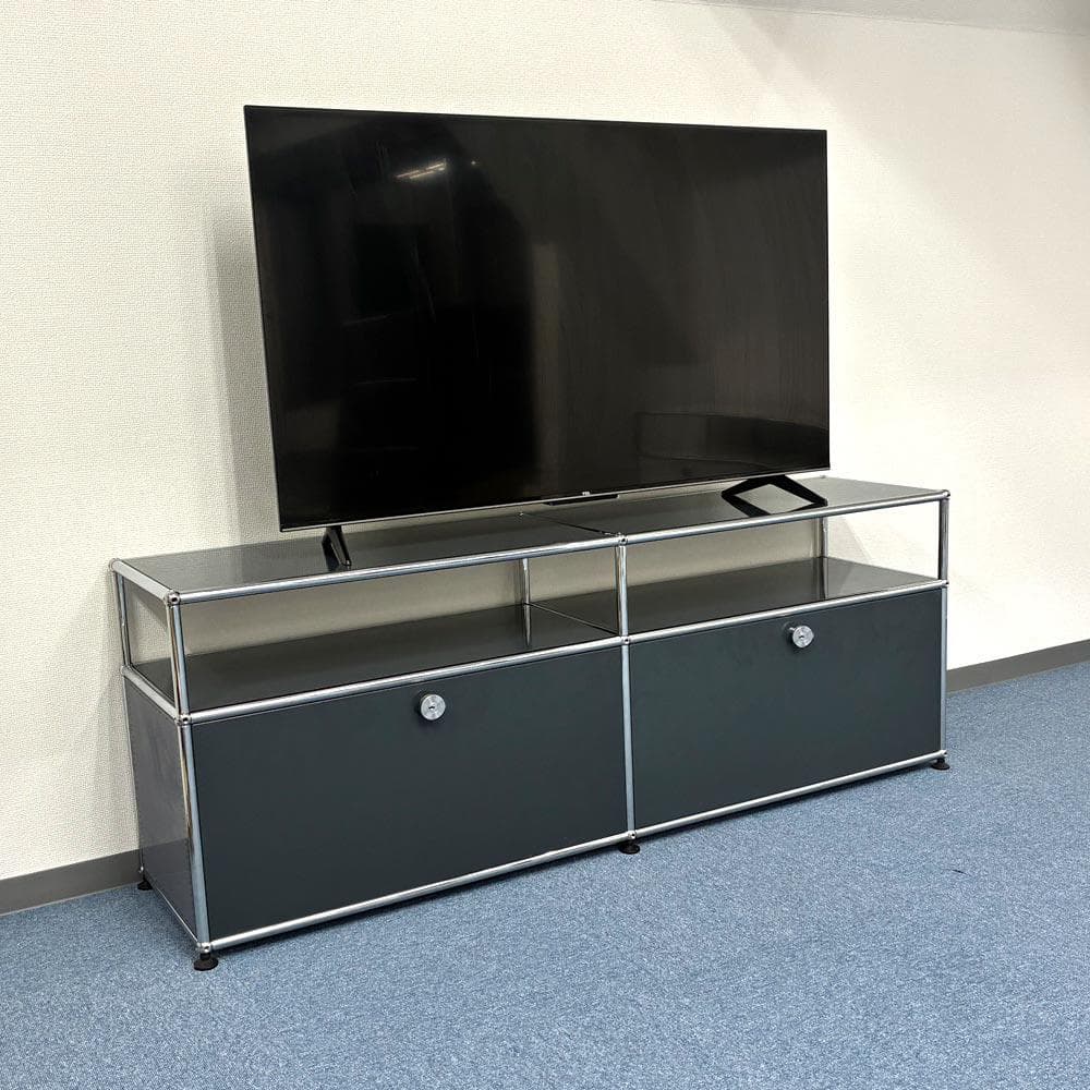 中古 USMハラー｜キャビネット テレビボード 2列2段 アントラサイト