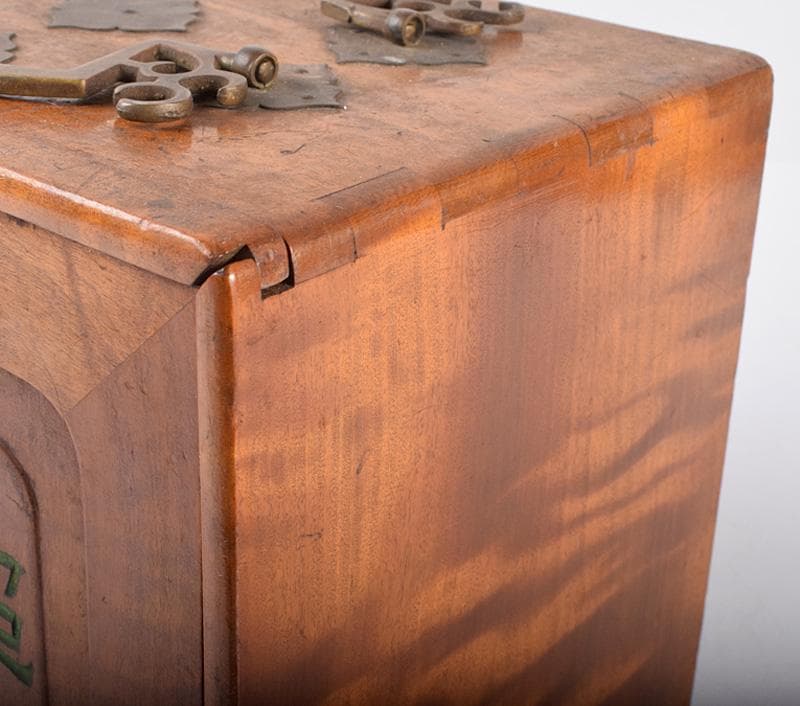 中国　竹嵌　骨牌　背竹牌　麻雀牌　木箱付　D　8693