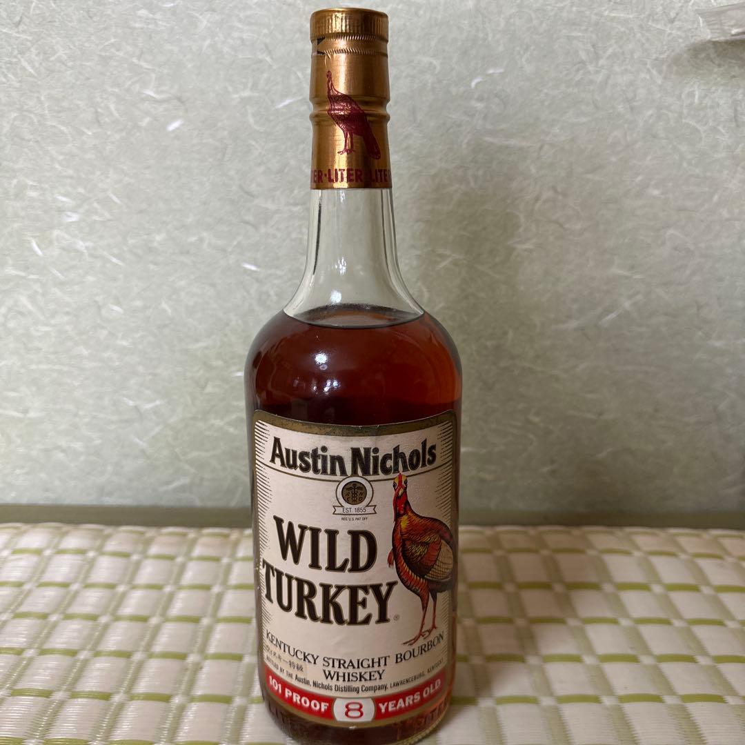 未開栓お酒 ウィスキーワイルドターキー8年 木箱付き1.000ml 50.5%