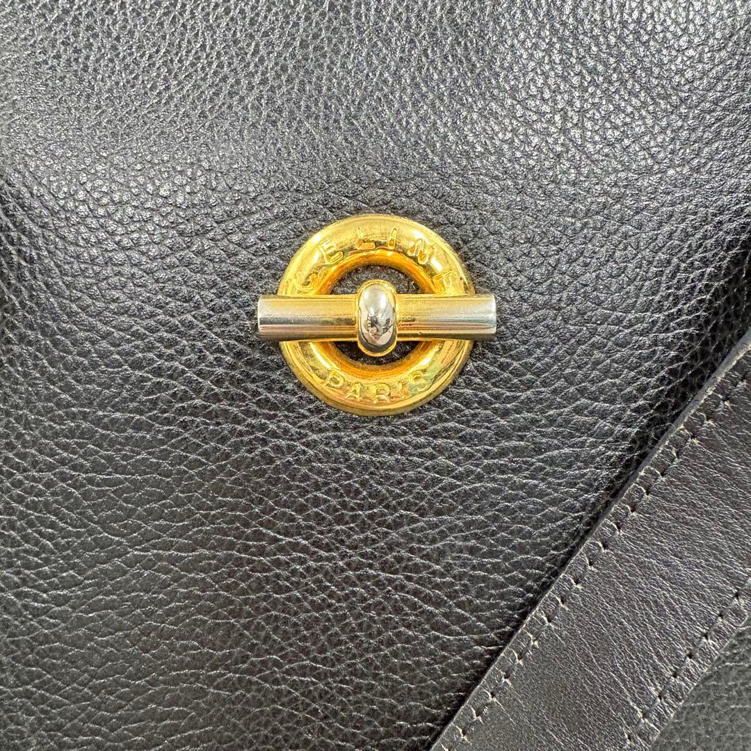 CELINE オールドセリーヌ ショルダーバッグ 黒 マンテル ヴィンテージ