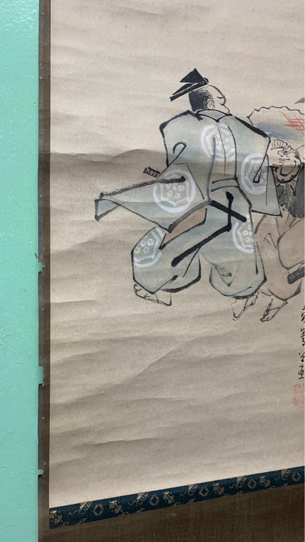 ⑩蔵出し　江戸時代の英派絵師　高嵩谷　日本画　掛け軸　万歳