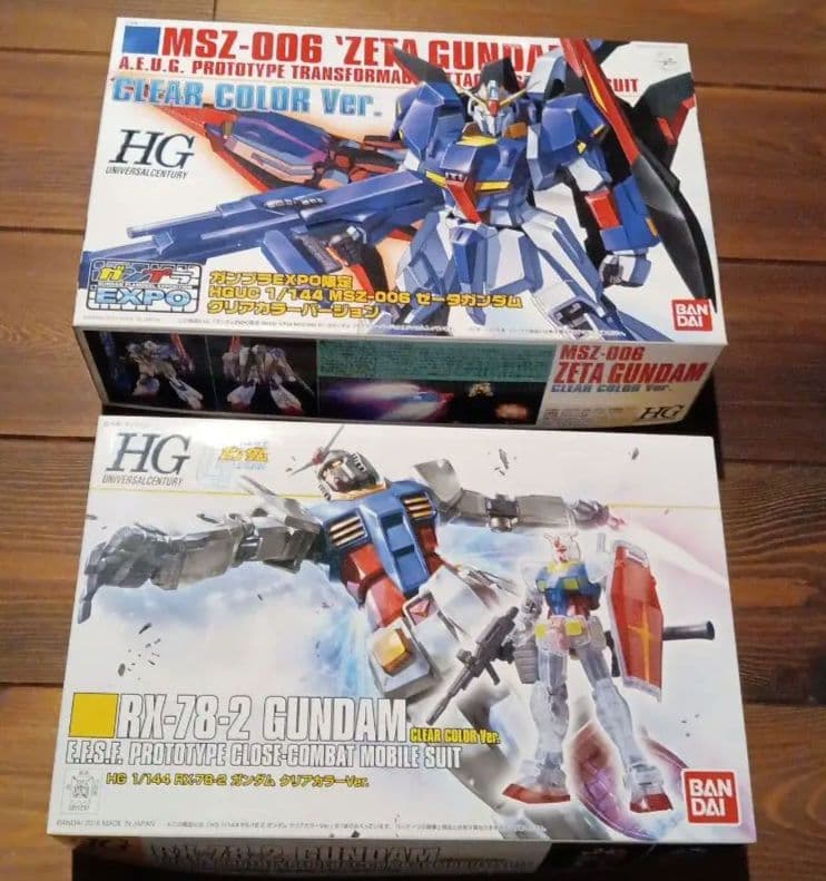 【未組立】1/144 HGUC ガンダム＆ｚガンダム　 クリアカラーセット