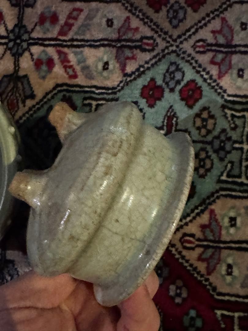 ‼️最後の値段出します‼️リサイクルFORT‼️中国の青磁香炉‼️緑石の木蓋付