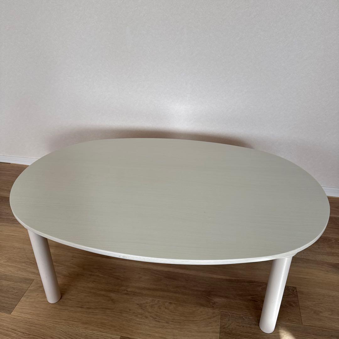 【mappy様】ニトリ こたつテーブル ホワイト 楕円形 木製脚