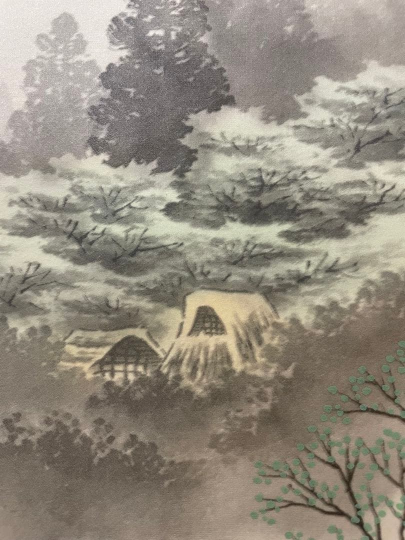 秋山信観　彩色山水　掛軸　尺五立 日本画家