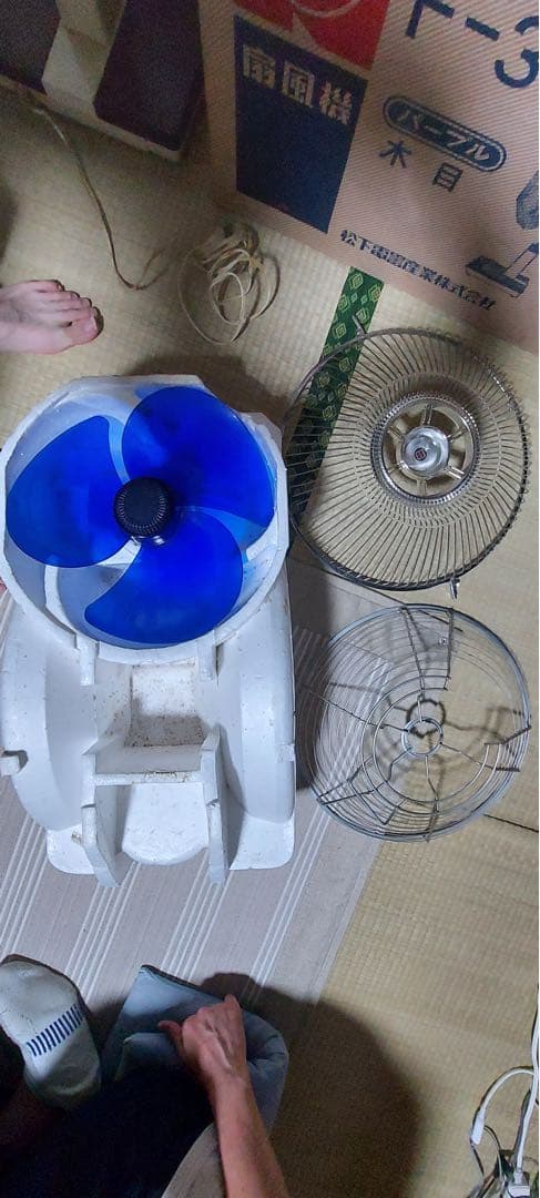 箱付　動作確認済　ナショナル　高級お座敷扇　松風　F-30LZ 木目　扇風機