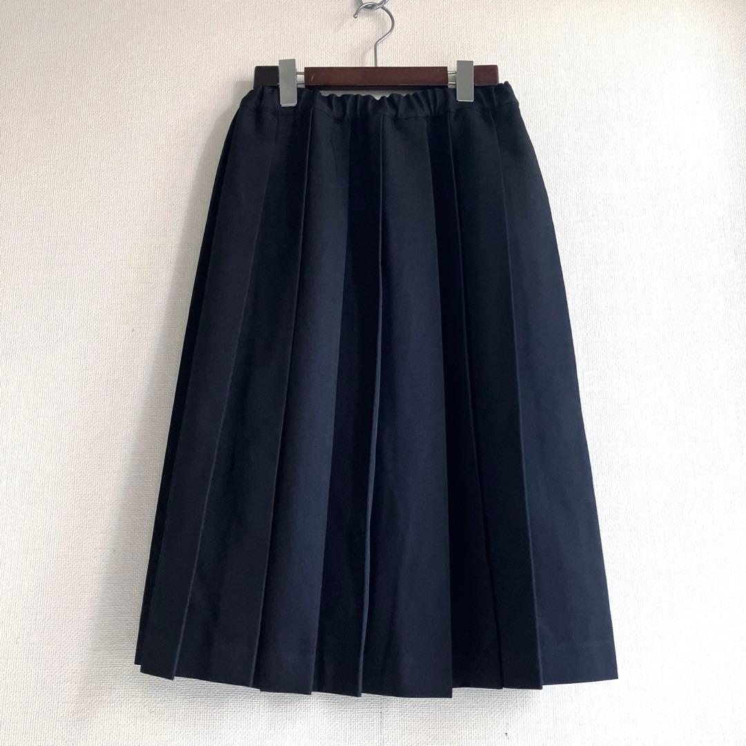 【美品】COMMEdesGARCONS 膝丈　プリーツスカート　XS ブラック