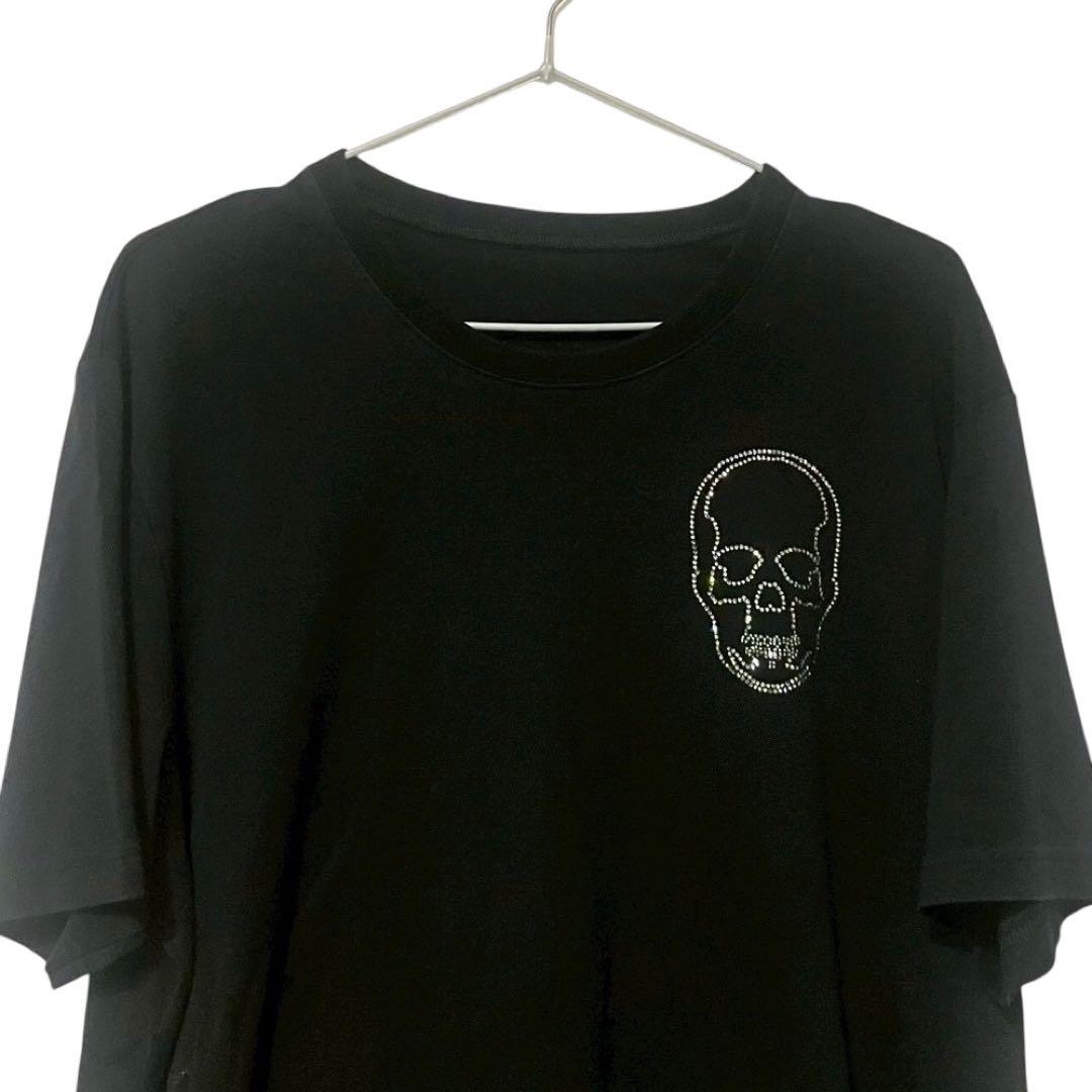 ルシアン ペラフィネ スカル刺繍 ブラック 半袖Tシャツ メンズ M〜L相当
