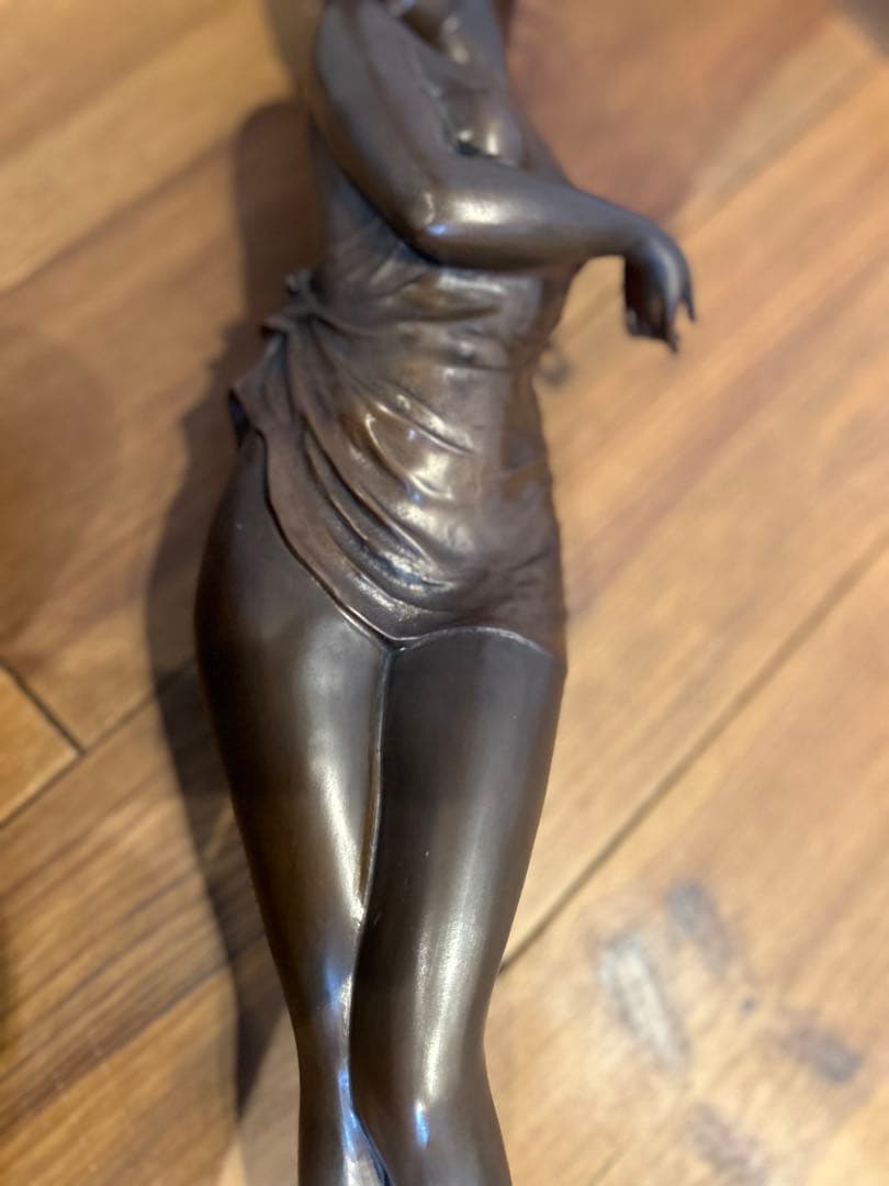 【はじらい】ブロンズ彫刻裸婦像　高岡銅器・竹中正晴作少女銅像/