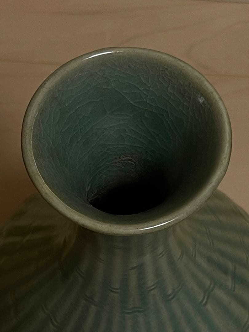 骨董 高麗青磁竹節文瓶