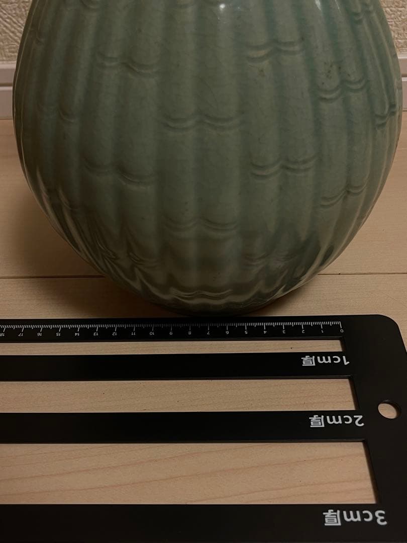 骨董 高麗青磁竹節文瓶