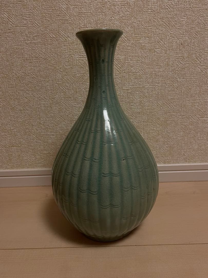 骨董 高麗青磁竹節文瓶