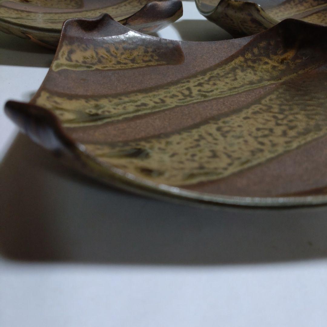 益子焼【木森基人】作　中皿　三客揃い