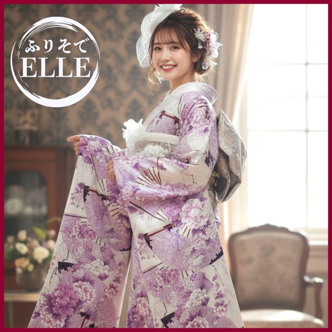 振袖フルセット(9点)・成人式・くすみ・紫・ピンク・金彩加工・胴裏正絹・逸品