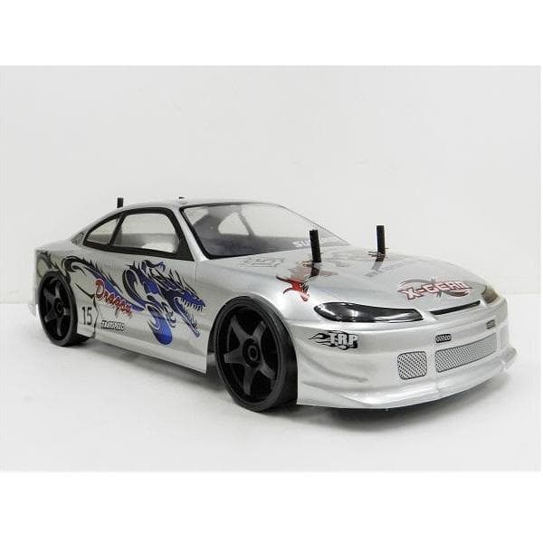 ターボ機能付き 1/10 ドリフトラジコン S002 銀/青 スペアボディー付