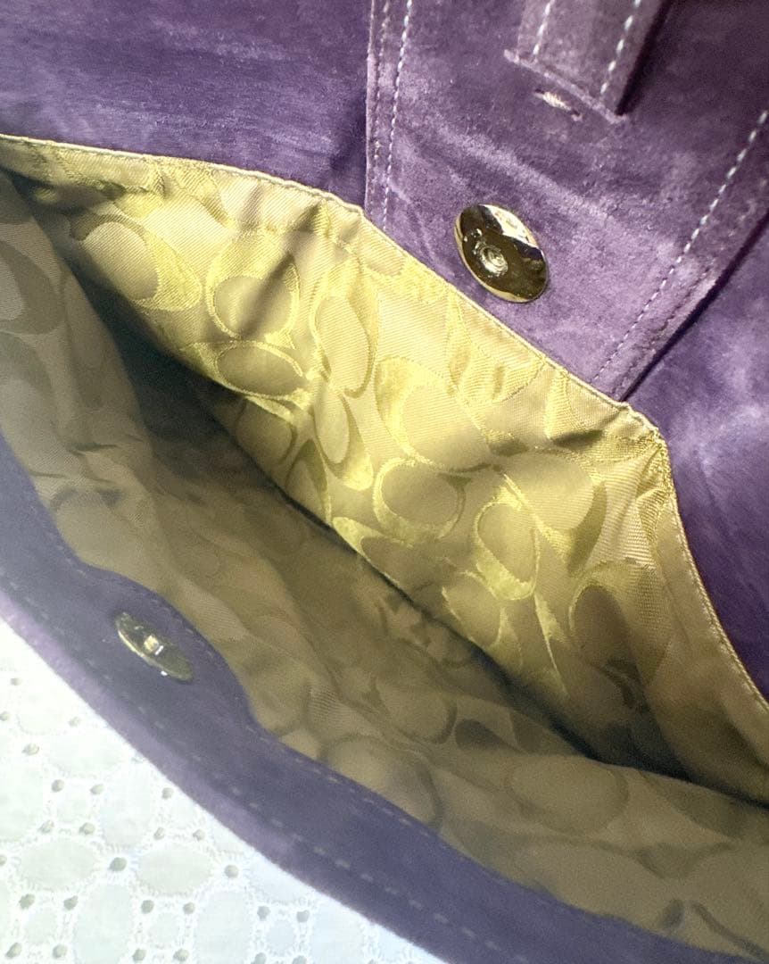 COACH Hamptons Hobo スエード ショルダーバッグ 8A75