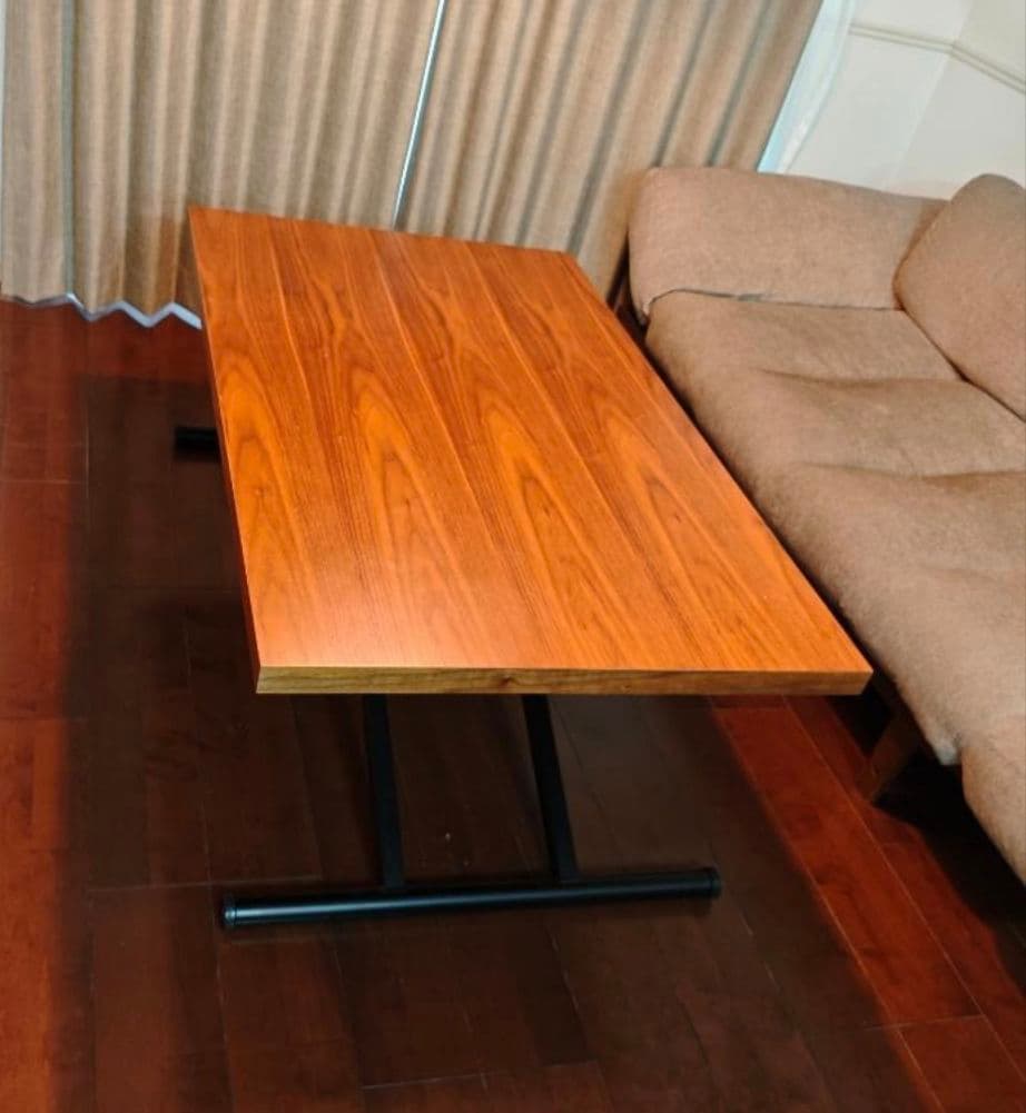 ウォールナット 昇降式 ダイニングテーブル