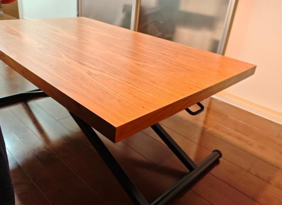 ウォールナット 昇降式 ダイニングテーブル