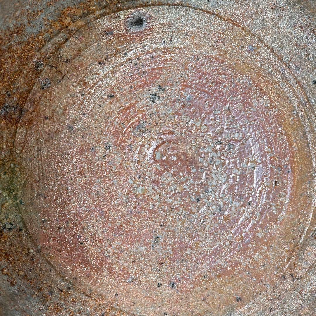 B柴岡信義 備前市無形文化財 備前焼 窯変 共箱 共布 栞 面取 宝瓶 茶器