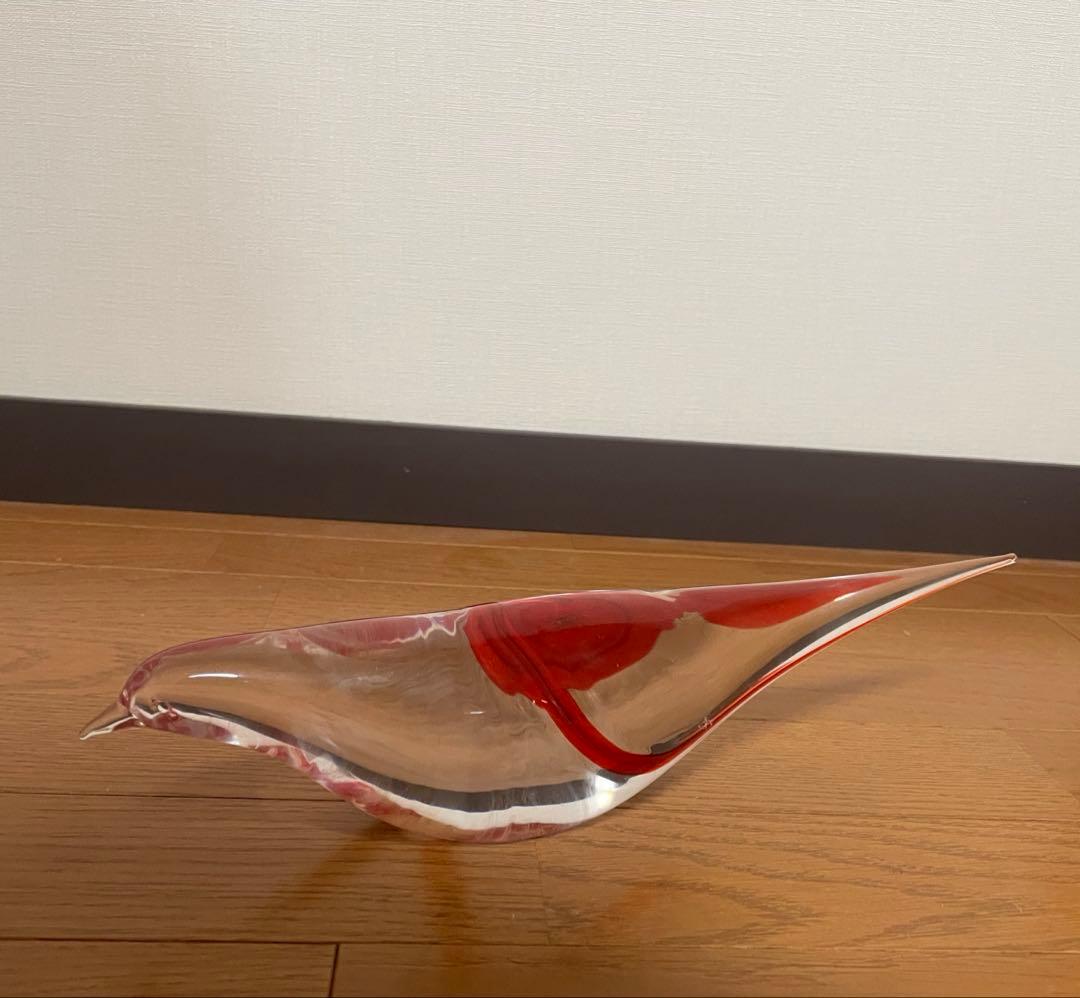 ガラス製 鳥のオブジェセット 2つ