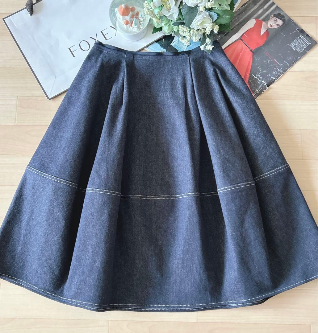 極美品！FOXEY2025即完売バロンデニムスカート 38 Rene