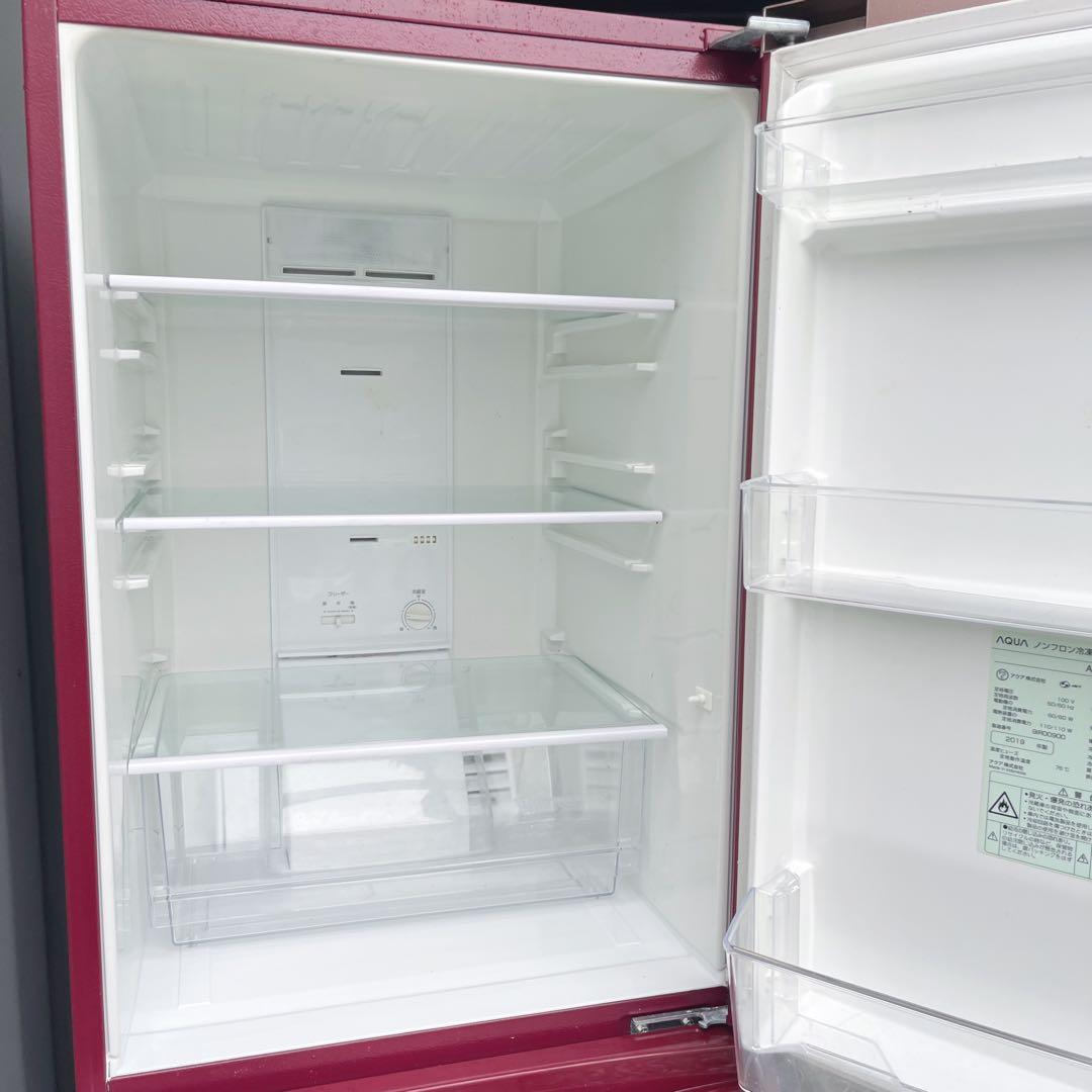 58取付無料！高性能AQUAルビーレッド大きめ184L冷蔵庫！洗濯機