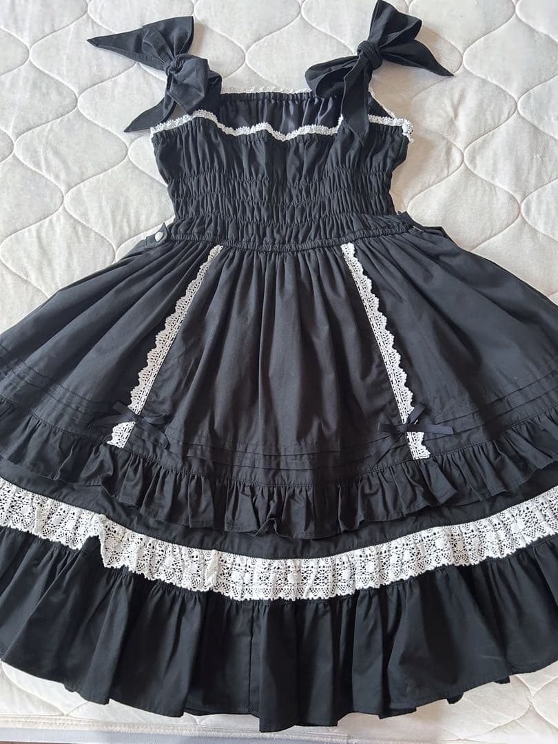 Angelic Pretty リボンシャーリングジャンパースカート