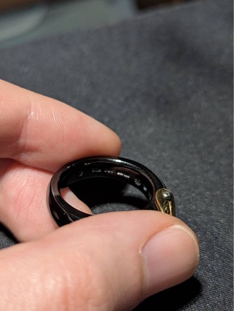 PUERUTA DEL SOL K18 ブラックチタン コーティング リング