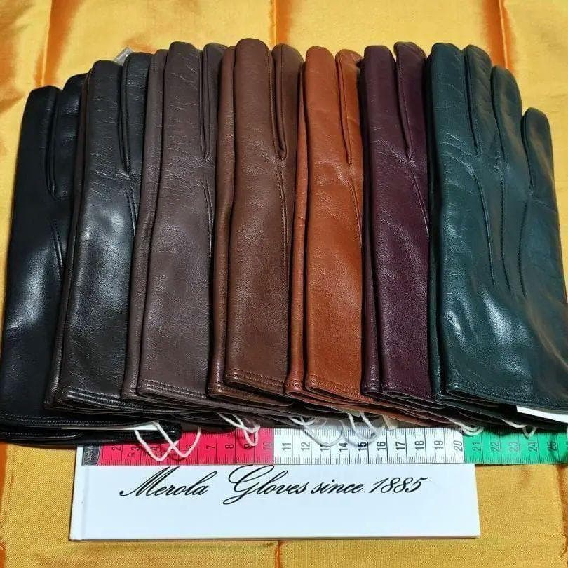 値下げ メローラ ナッパボルドー濃赤 カシミア黒 革手袋 グローブ MEROLA