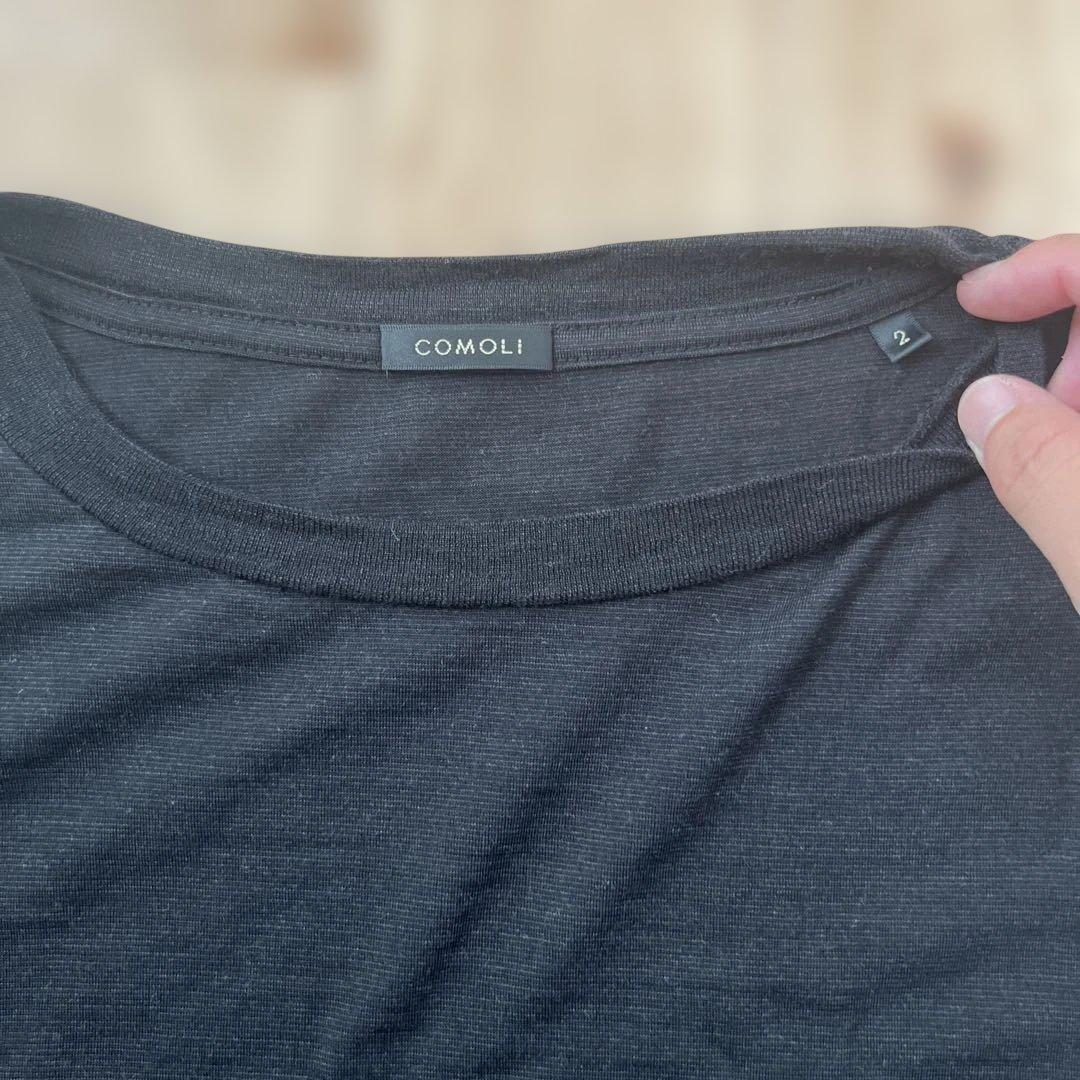 ほぼ未使用　25SS COMOLI サマーウール半袖T 2 チャコール