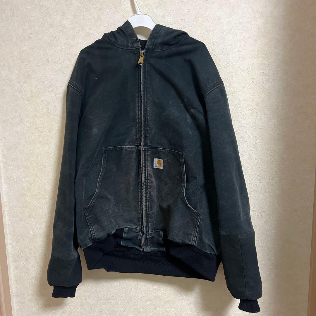 Carhartt フルジップフード付きジャケット ブラック