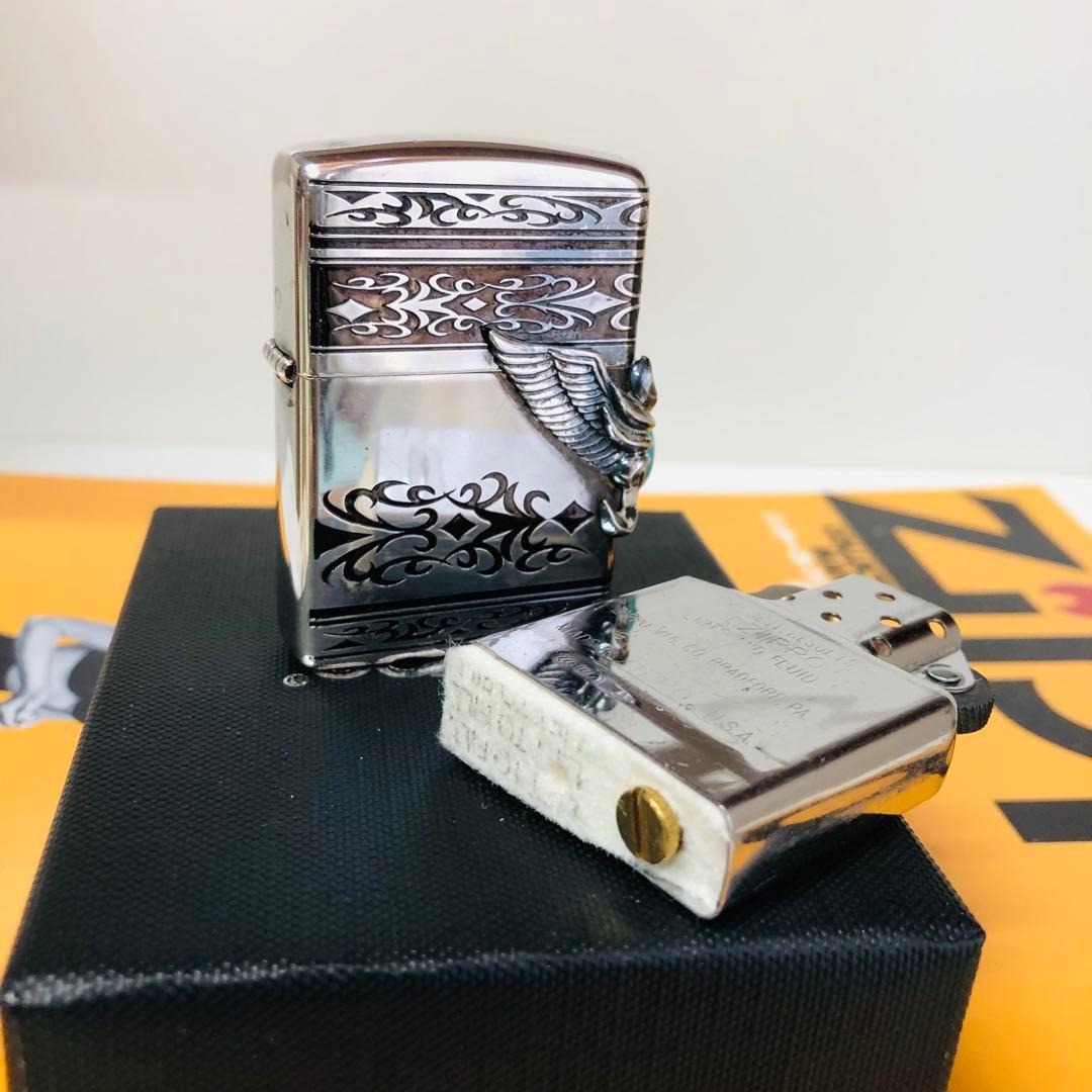 希少廃盤ターコイズアーマ両面デザインZIPPO中古品