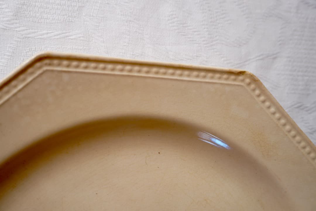 フランス アンティーク クレイユモントロー オクトゴナルプレート 陶器 平皿④