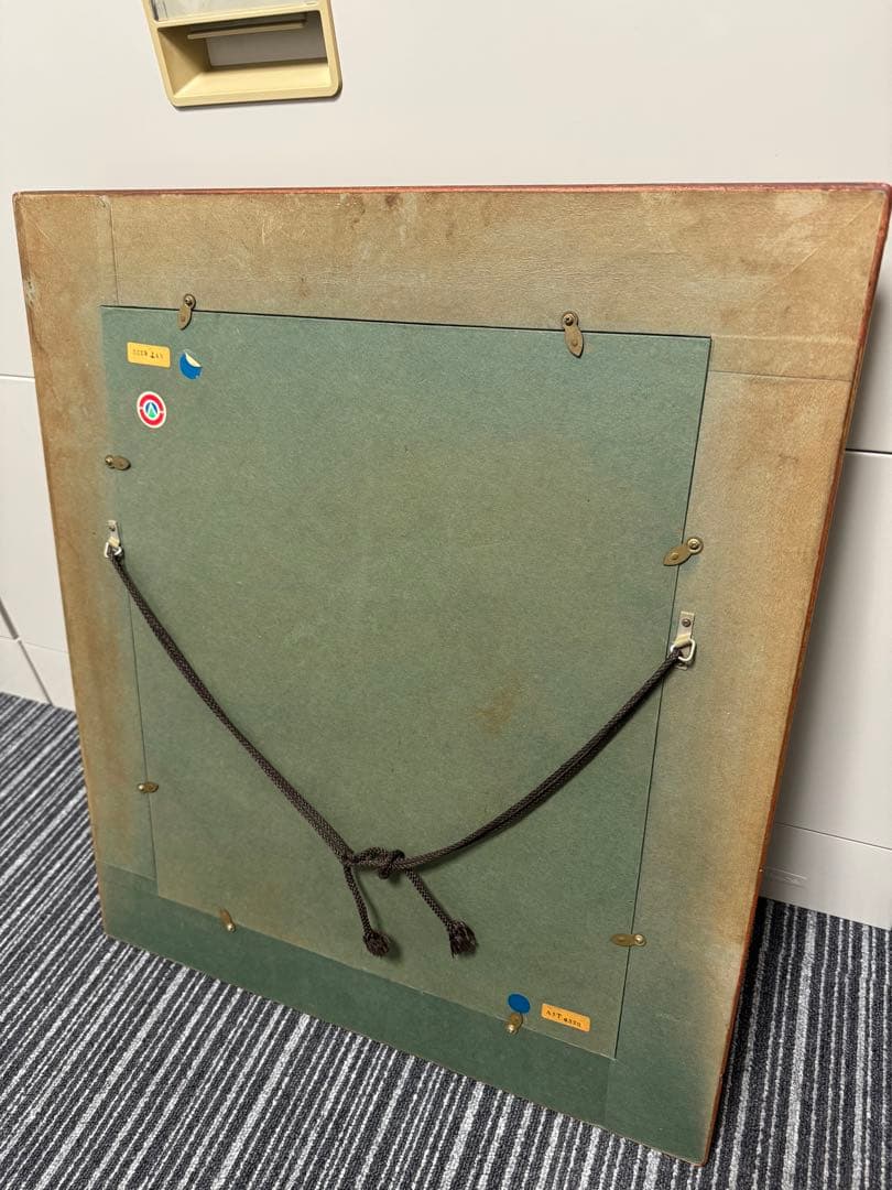 レイ　花瓶の花 油画 金色フレーム付き