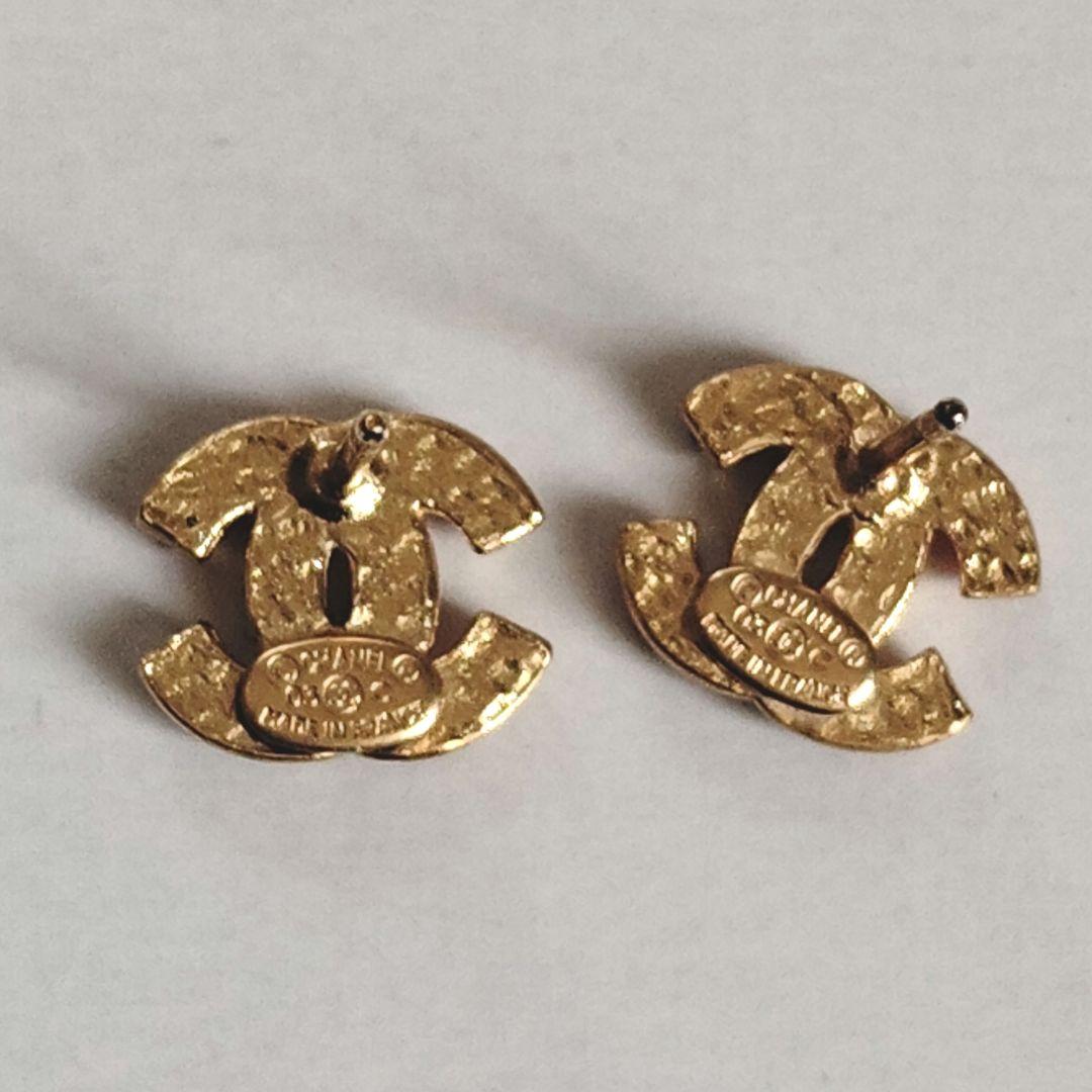 CHANEL ピアス CCロゴ ラインストーン マルチカラー ゴールド