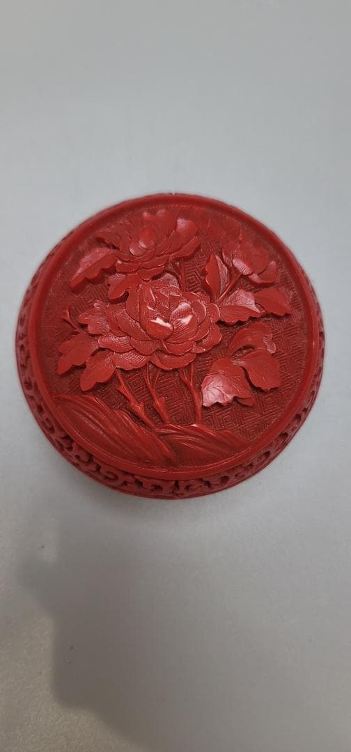 茶道具 唐物 堆朱 刻花紋 香合