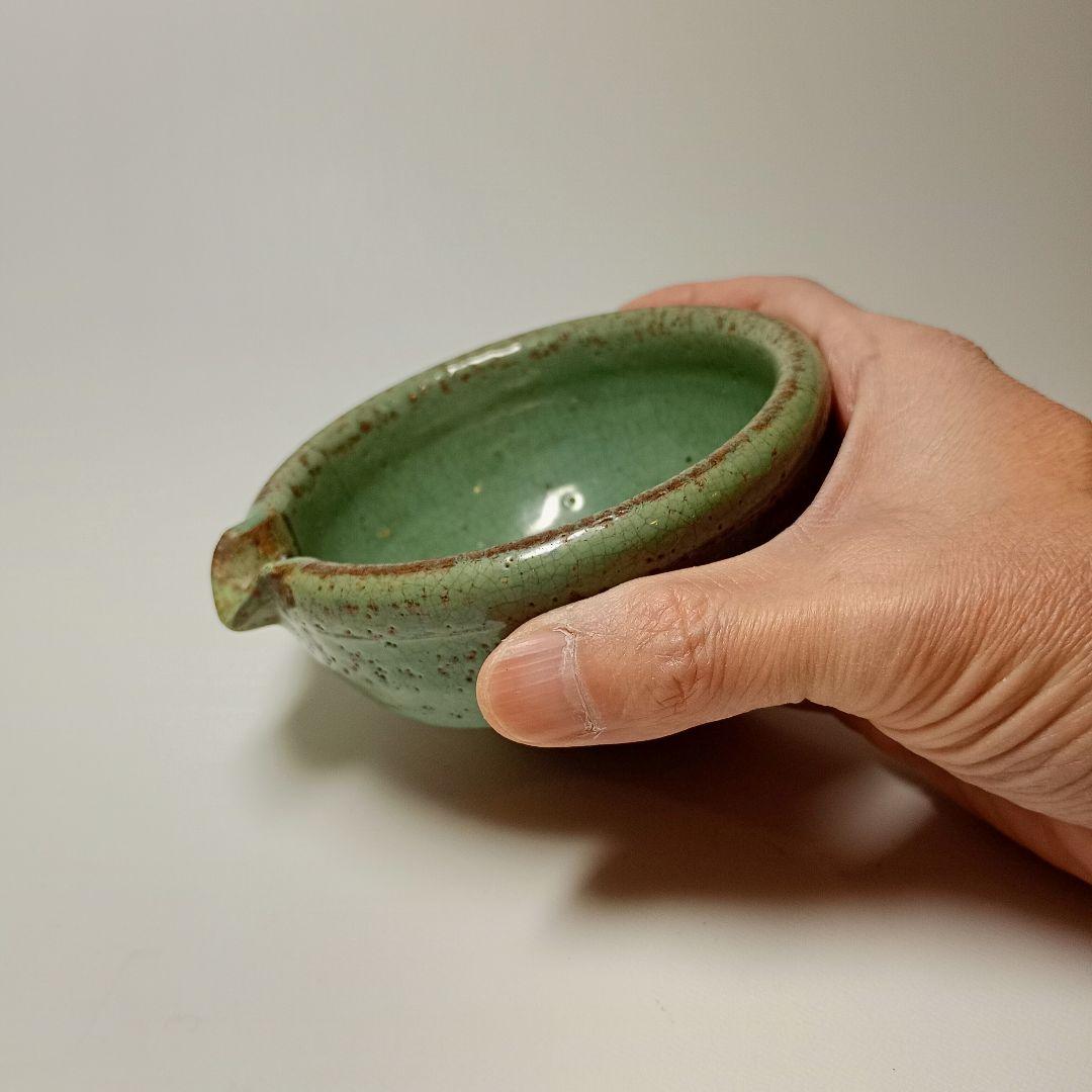 古唐津　緑釉片口