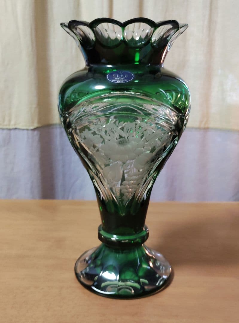 【未使用に近い】ELBE Crystal (エルベクリスタル)花瓶フラワーベース
